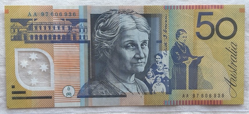 1997 Australia $50 Polymer Banknote - Rare 1st Prefix AA 97