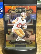 2023 Panini Select Concourse Christian McCaffrey #88 Red & Yellow Prizm Die-Cut