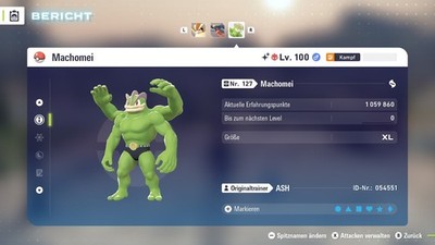 Shiny Elite Machomei  Level 100 6IV + Max EV / DV  Für Pokemon Legenden Z-A