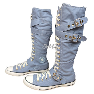 Converse XXHI Triple Buckle Strap Wet Stone Custom Elastic Laced Knee High 9.5