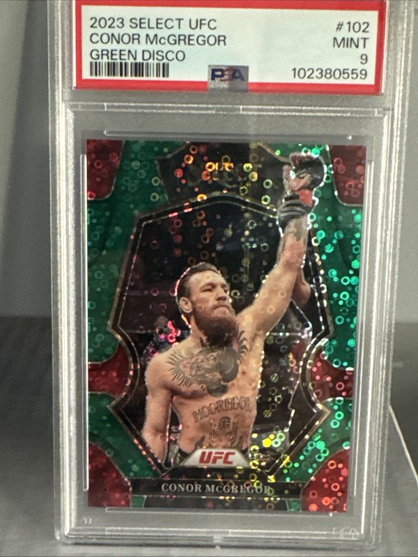 Conor McGregor 2023 Select Green Disco 3/5 PSA -9  UFC - S-80
