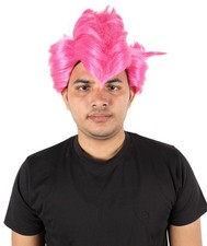 HPO Adult Men s Short Spiky Pink Wig, Anime-Inspired Voluminous Hairstyle