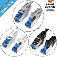 CAT 7 Flachkabel | 0,25m - 50m RJ45 Netzwerk LAN Rohkabel Ethernet Patchkabel