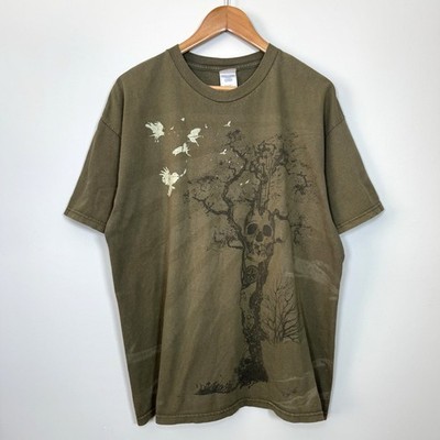 Vintage Y2K Grim Skull Skeleton Guitar Tree T-Shirt by Tennessee River XL Grunge
