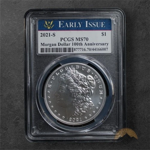 2021- S Silver Morgan Dollar 100th Anniversary $1 - PCGS MS70 - San Fransisco
