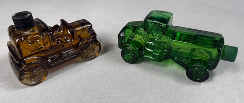 Vintage Avon Oland Windjammer Cologne Bottle Glass Car Amber Green Near Full