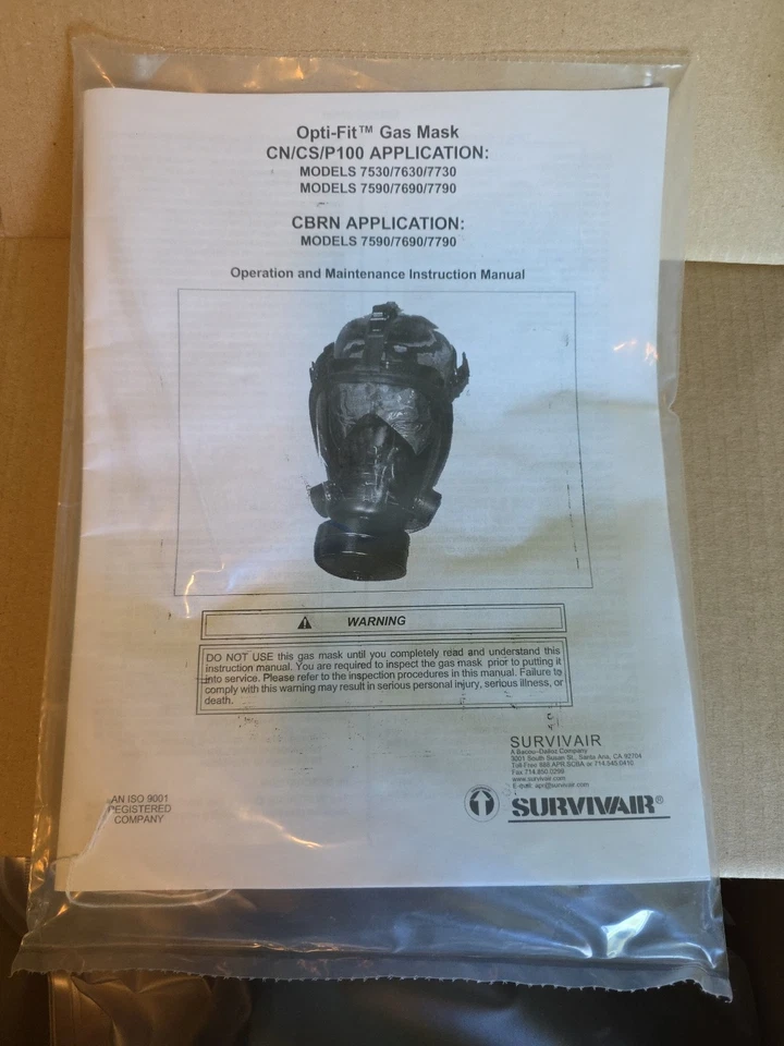 Survivair Opti-Fit 40mm NATO CBRN 7690 Adjustable Gas Mask - Medium, Brand New - Image 3 of 4