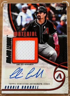 2025 Topps Series 1 Corbin Carroll Patch Auto Orange /25 #MLMAR-CC
