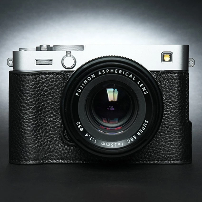 Funda de cuero hecha a mano para cámara media cubierta bolsa base protectora para Fujifilm X-E5 Foto 4 de 4
