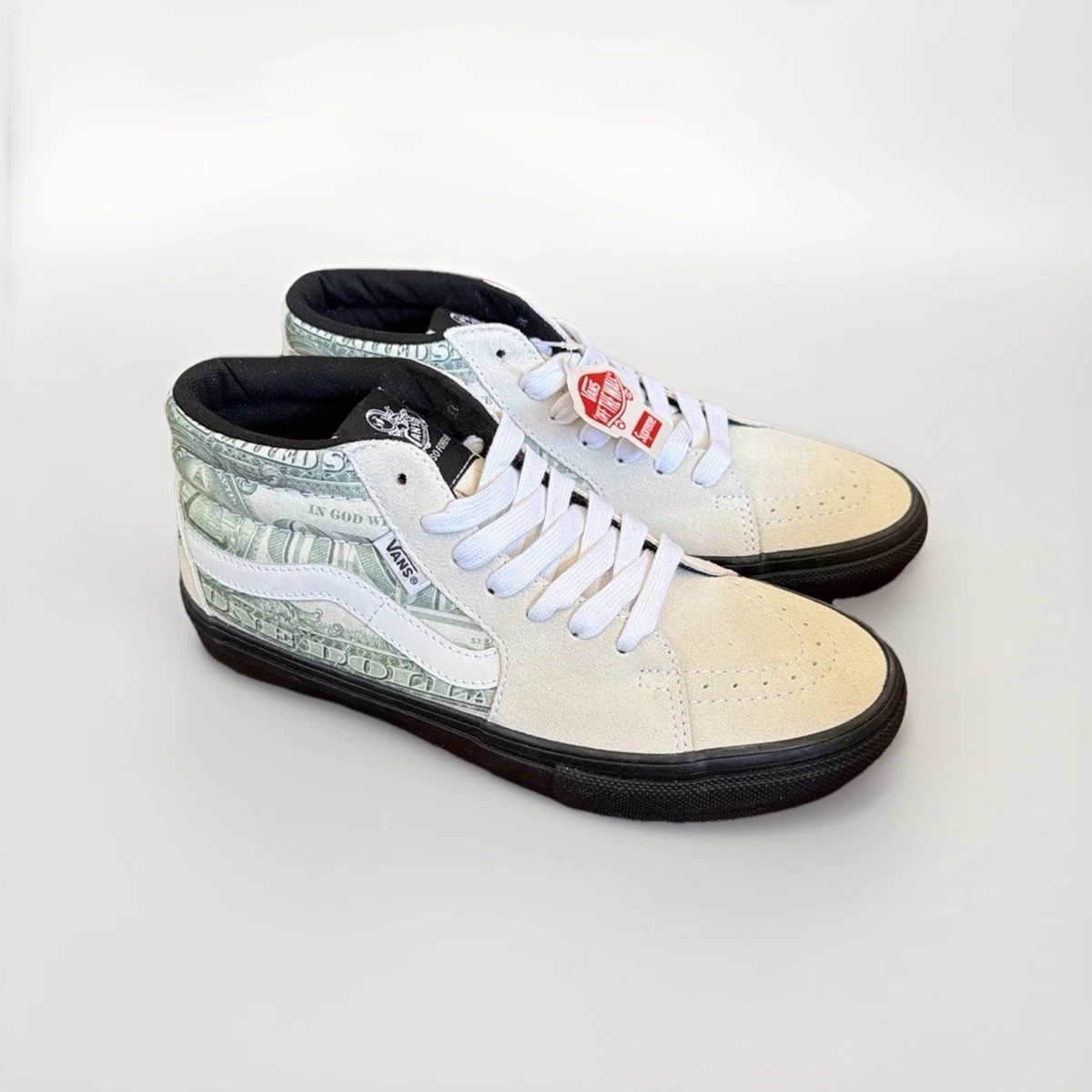 Supreme x Vans Skate Grosso Mid Dollar Bill - White for sale | eBay