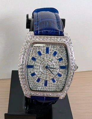 Adrienne Coulture Collection Crystal Watch Blue Leather Band Limited 3764 /5000