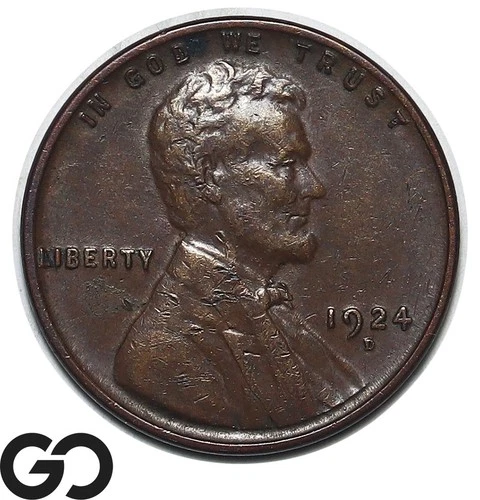 1924-D Lincoln Cent Wheat Penny, Choice AU