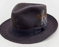 Stetson Benchley 100 Beaver Felt Fedora Hat Size 7 1/8 Mink Color 2  Brim