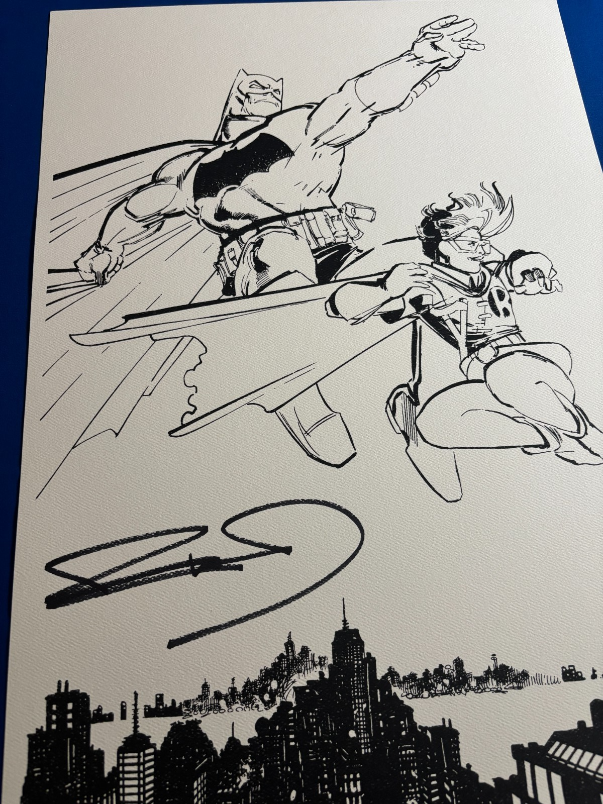 Prianta Robi BATMAN DARK KNIGHT 13 X 19 BATMAN & ROBIN PRINT HAND SIGNED BY FRANK ...