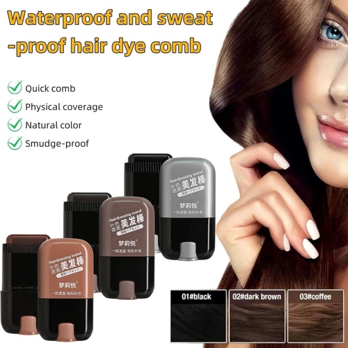 Portable Hair Color Touch-Up Stick With Comb, 2 In 1 Touch Up Comb Hair Dye - Picture 2 of 17