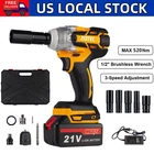 21V MAX Brushless High-Torque Tool with Case New Cordless Impact Wrench 1/2" Kit