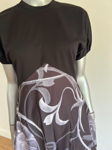 Ted Baker Midi Dress Womens TB 2 UK 10 Magylee Black Floral Skirt Short Sleeve - 第 4/21 張圖片