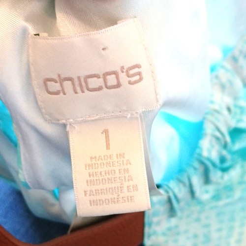 Chico's Bahama Breeze Halter Dress Blue Muticolor New - Picture 3 of 8