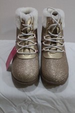 Juicy Couture Girls Castro Valley Gold Glitter Hiking Boots Size 6 NEW
