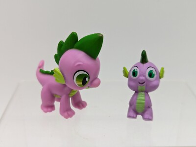 My Little Pony Through the Mirror Lot Of 2 Spikes the Dragon Figures MLP 2''&1.5''