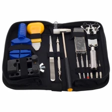Watch Repair Tool Kit Opener Link Remover Spring Bar Free Hammer w/ Carry Case