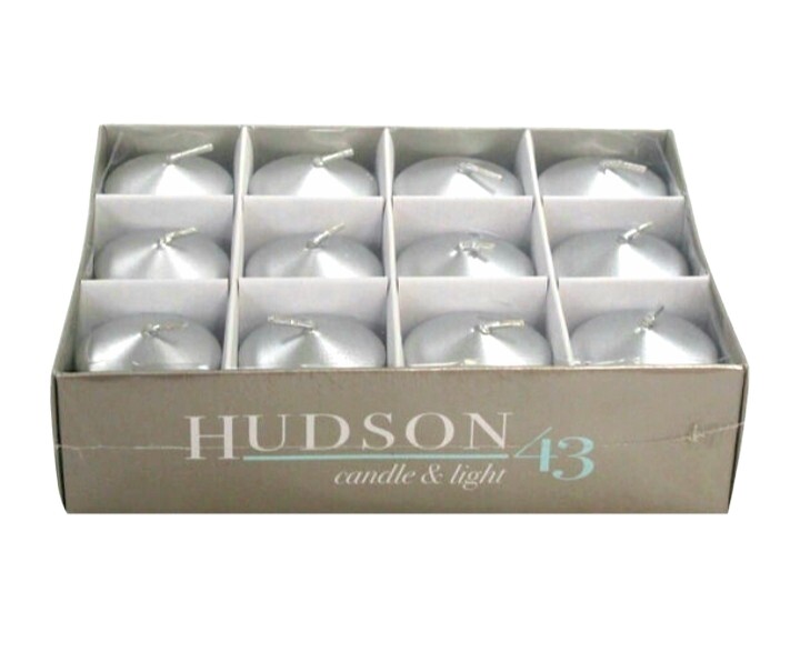 Hudson 43 Candle & Light 12 Votive Candles Metallic Silver 1.5 in Dia x