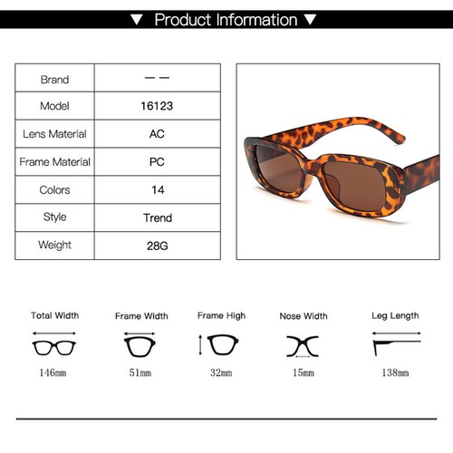 Unisex Fashion Small Frame Sunglasses Colorful Rectangle Glasses Shades Goggles - Picture 3 of 35