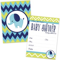 Elephant Baby Shower Invitations For Boy - Lime Green And Blue Chevron Invite... on sale Elephant Baby Shower Invitations For Boy - Lime Green And Blue Chevron Invite... on sale