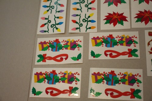 Vintage Lot Mrs. Grossman's Stickers 90s Christmas, bells, bows, gifts, lights - Picture 3 of 13