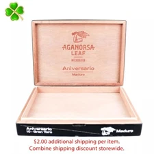 Aganorsa Leaf Gran Toro Maduro Empty Wood Cigar Box 10" x 7" x 1.75"