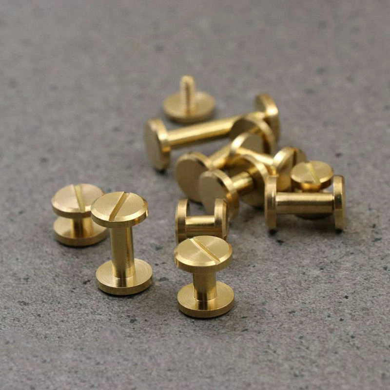 Brass Binding Chicago Screws Nail Stud Rivet For Photo Album Leather Belt Wallet - Image 3 of 4