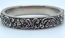 Georg Adam Scheid Austria Antique Victorian 800 Silver Repousse Bangle Bracelet