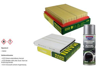 MANN-FILTER Paket + Presto Klima-Reiniger für Nissan Almera II N16