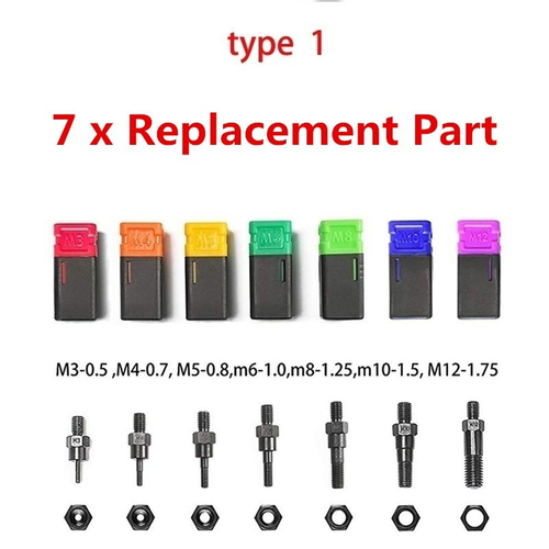 Riveter Gun Auto Pumping Rod Rivet Nut Tool, Nut Sert Kit, 7Pcs Mandrels,M3-M12 - Picture 14 of 14