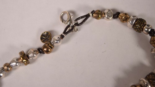 Lucky Brand Two Tone Metal Braided Bracelet Silver Brass Boho New - 第 2/7 張圖片