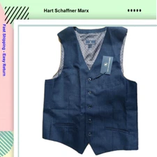 $ 125 HART SCHAFFNER MARX MEN’S Plaid Suit VEST Navy size M.