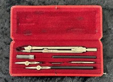 Vintage Birk 241 Zirkel Set in Rotem Etui Retro Zirkel Zeichnen U 54F