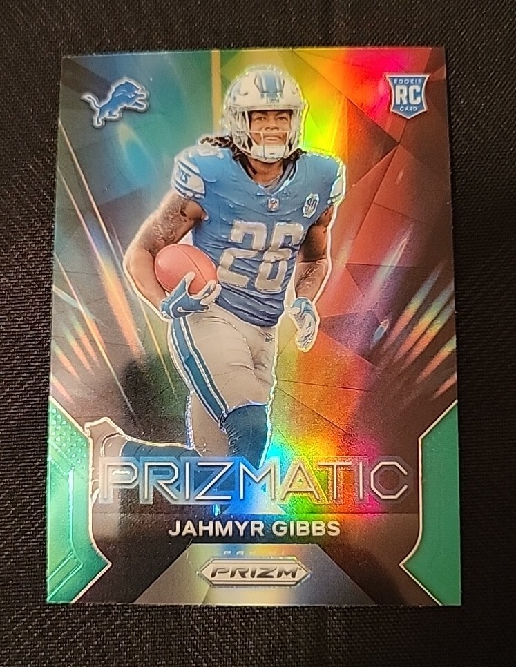 2023 Prizm Jahmyr Gibbs Green Prizmatic RC Detroit Lions