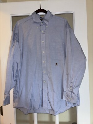 Tommy Hilfiger American Classics blue shirt crest button down size 17 34-35 