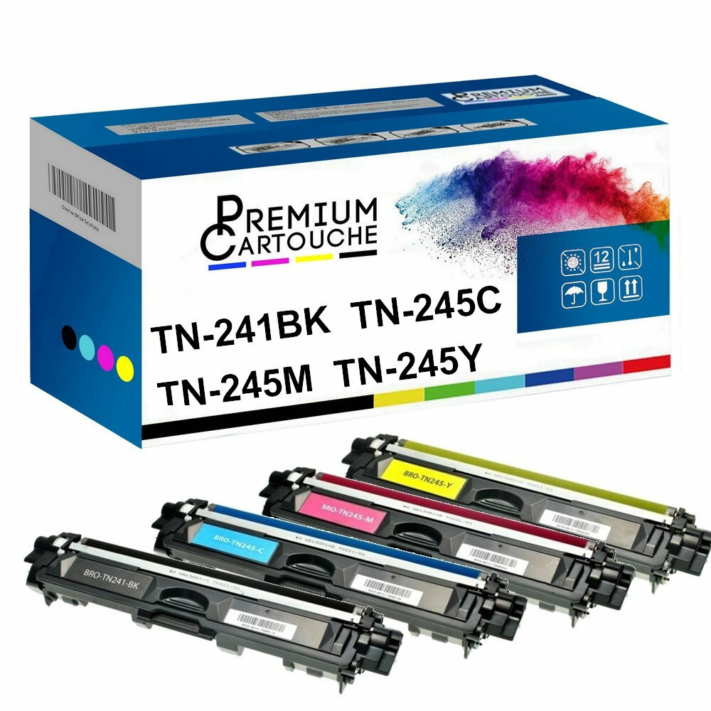 Cartouche toner TN-241BK compatible Brother noir pack de 4 pour imprimante laser HL