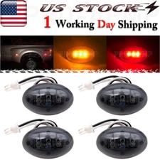 4Pcs Red Amber Side Fender Marker LED Light For 1999-2010 Ford F350 F450 F550