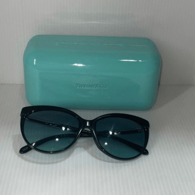 Tiffany woman's Sunglasses TF 4097 cat eye black frame blue lenses