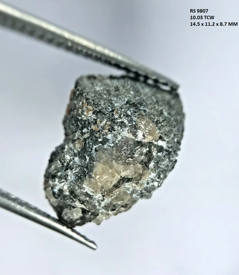 Big raw rough real diamond 10+ct gray sparkling natural irregular shape ...