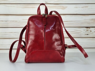 Italian Handmade Natural Leather Backpack Unisex Rucksack, Shoulder Bag