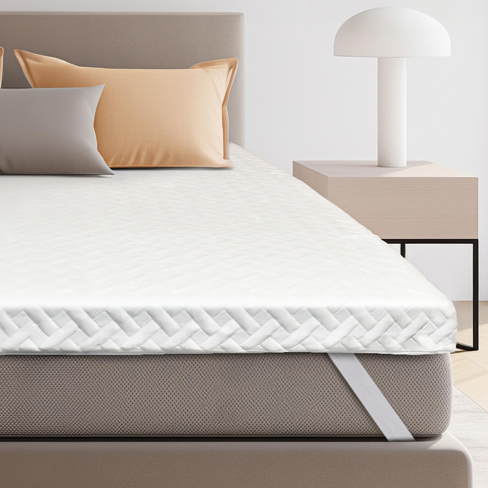 3 Inch Gel Memory Foam Mattress Topper King Size for Back Pain, Cooling Mattr...