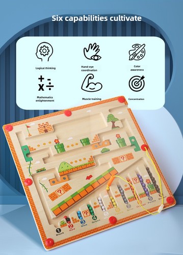 Magnetic Color And Number Maze Montessori Magnet Puzzle Board Educational Toys - Picture 3 of 13
