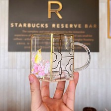 Nueva taza de vidrio de 6 lados China Starbucks Sakura Season Window Bird Hanami 2022 14 oz