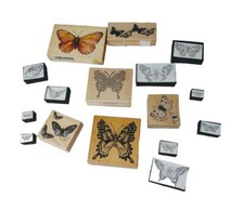 Lot Of Butterfly Themed Rubber Stamps Various Brands