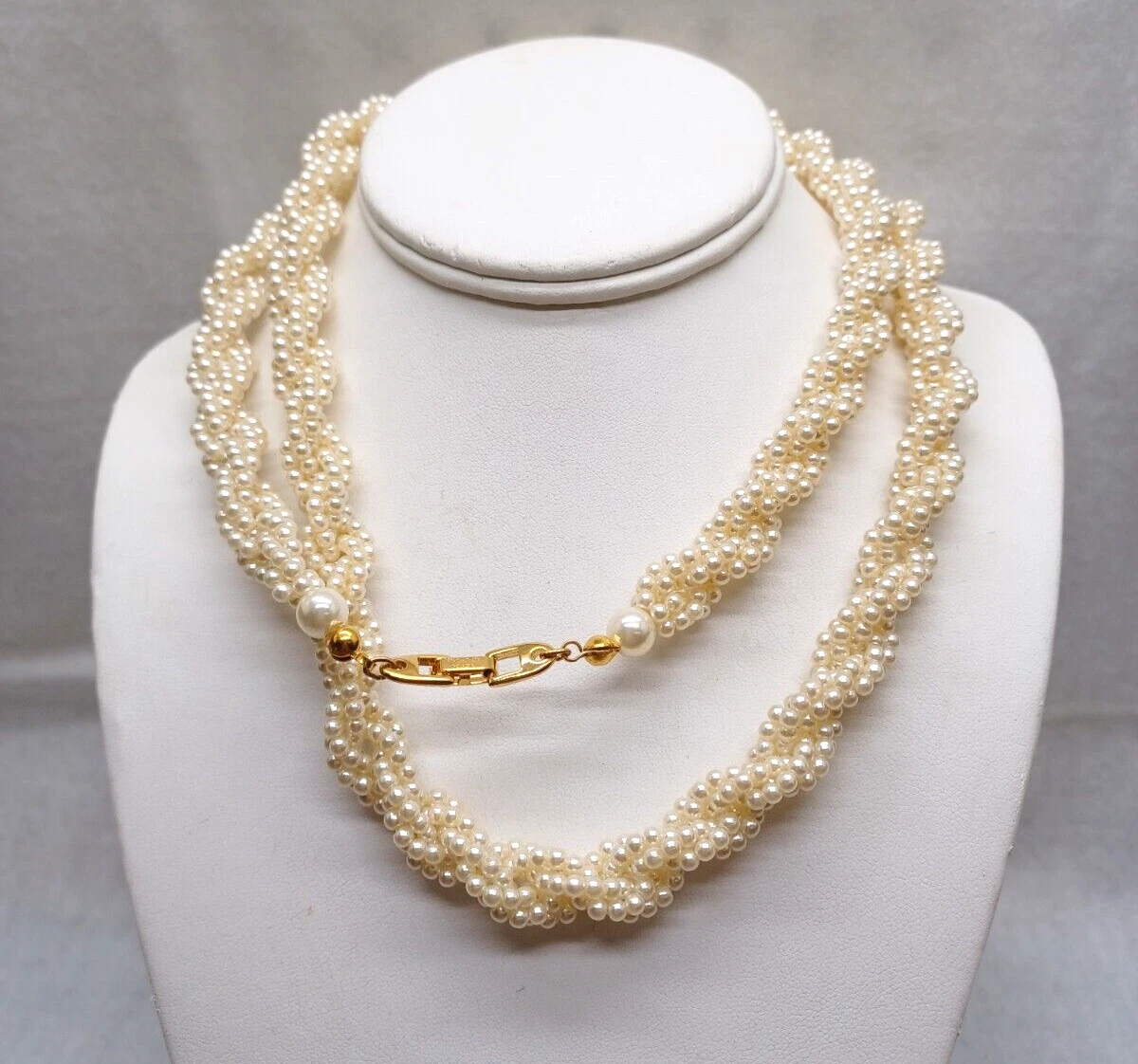 Napier Signed Twisted Fashion Faux Pearl 34