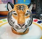 Tiger Head Figurine Vase Pot Ceramic Plant Succulent Planter Flower Home Décor